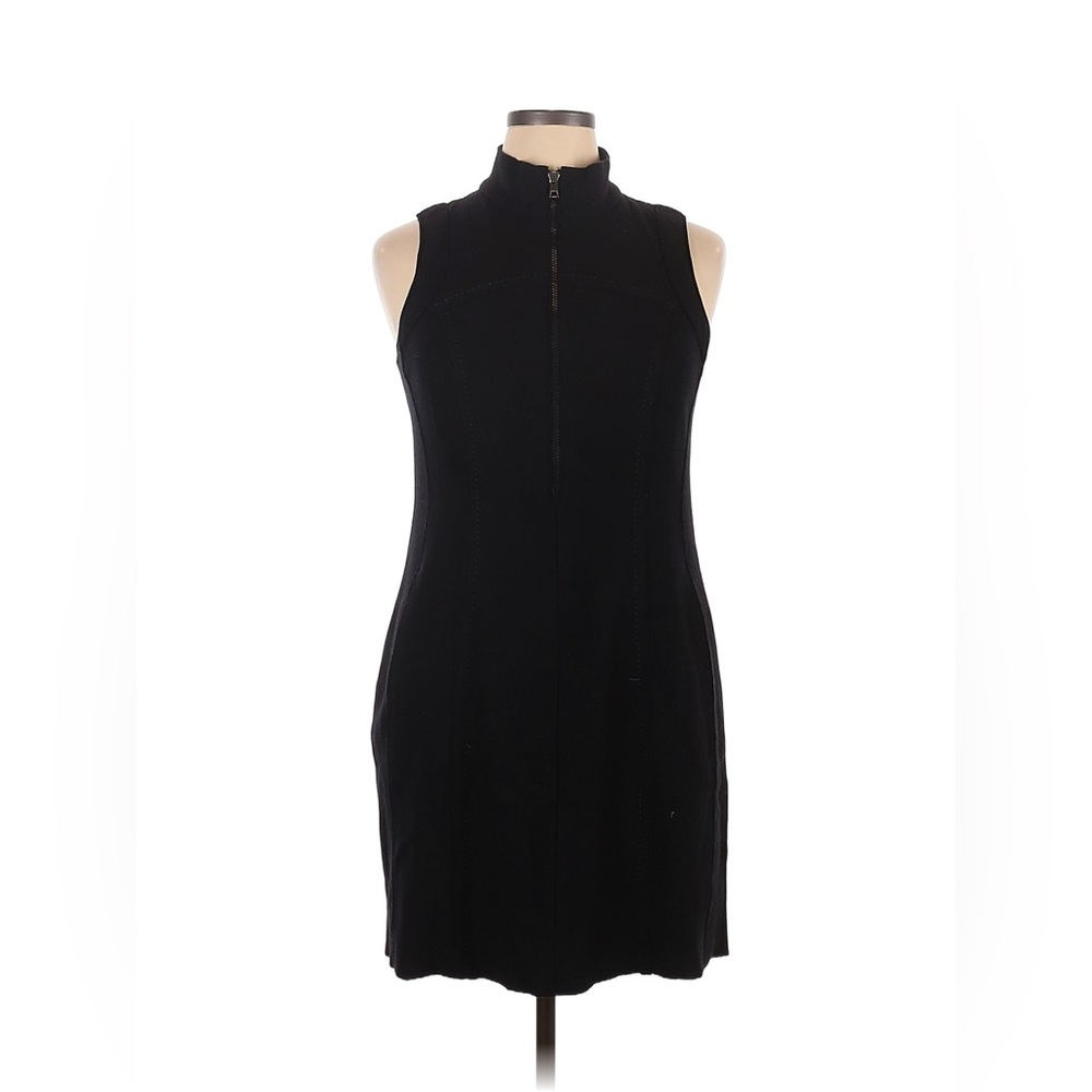 MARC CAIN size 14 black wool turtleneck dress in excellent condition